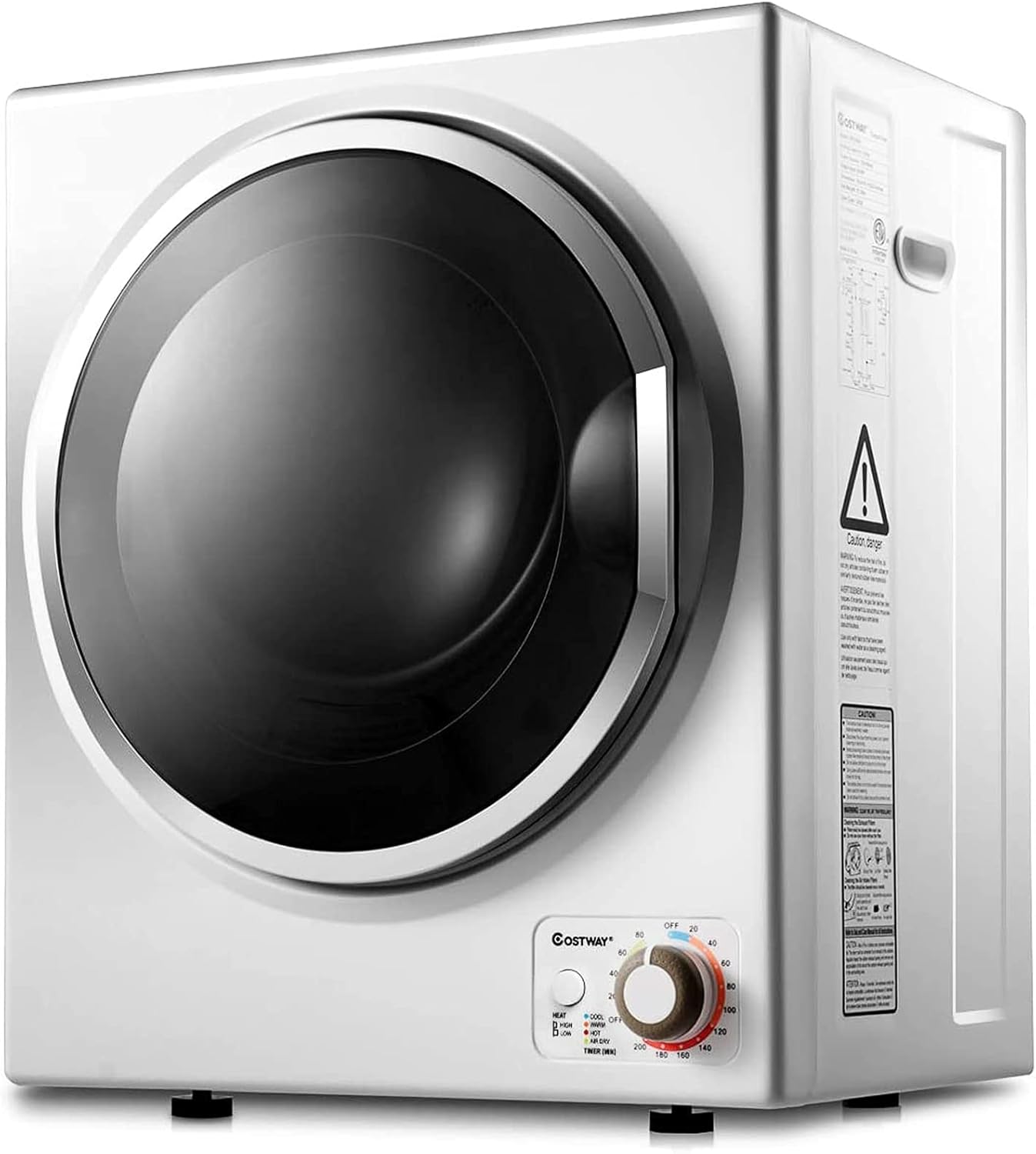 COSTWAY Compact Laundry Dryer, 110V Electric Portable Clothes Dryer with Stainless Steel Tub