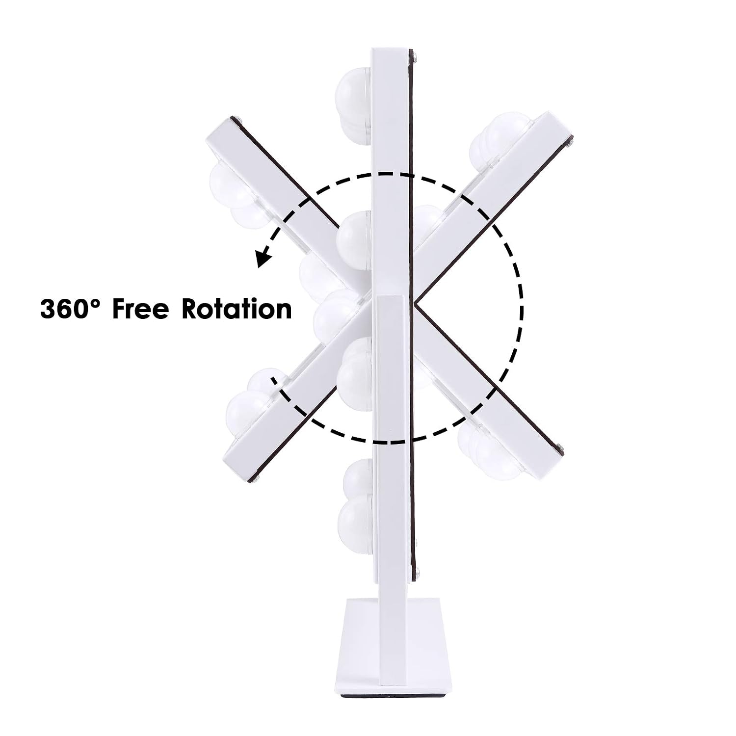 BWLLNI Lighted Makeup Mirror, White Vanity Mirror with Lights,9 LED Bulbs