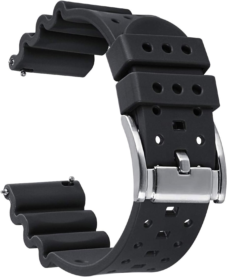 HUAFIY Silicone Watch Band 20mm22mm24mm FKM Rubber Watch Band for Men Women