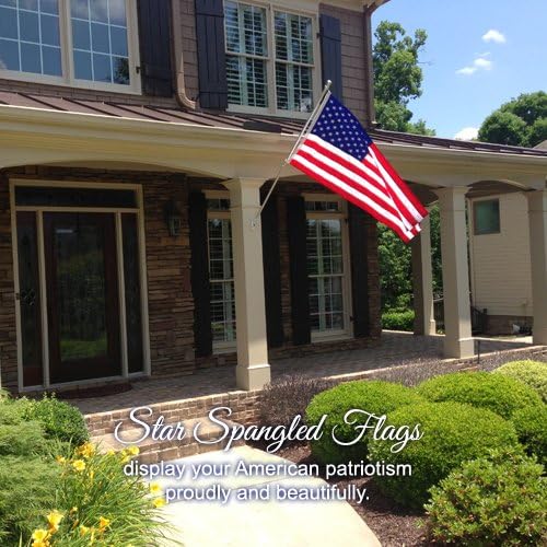 American Flag 4x6-100% Made In USA using Tough, Long Lasting Nylon Built for Outdoor Use, Featuring Embroidered Stars and Sewn Stripes plus Superior Quadruple Stitching on the Fly End