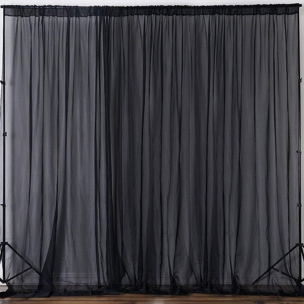 AK TRADING CO. 120" Wide (10Ft Wide) Sheer Voile Drape Panels for Backdrop, Wedding Events, Ceiling Drapes, Event Masking, & Decor - Select from 6ft to 50ft Length. (10 feet x 20 feet, Red)