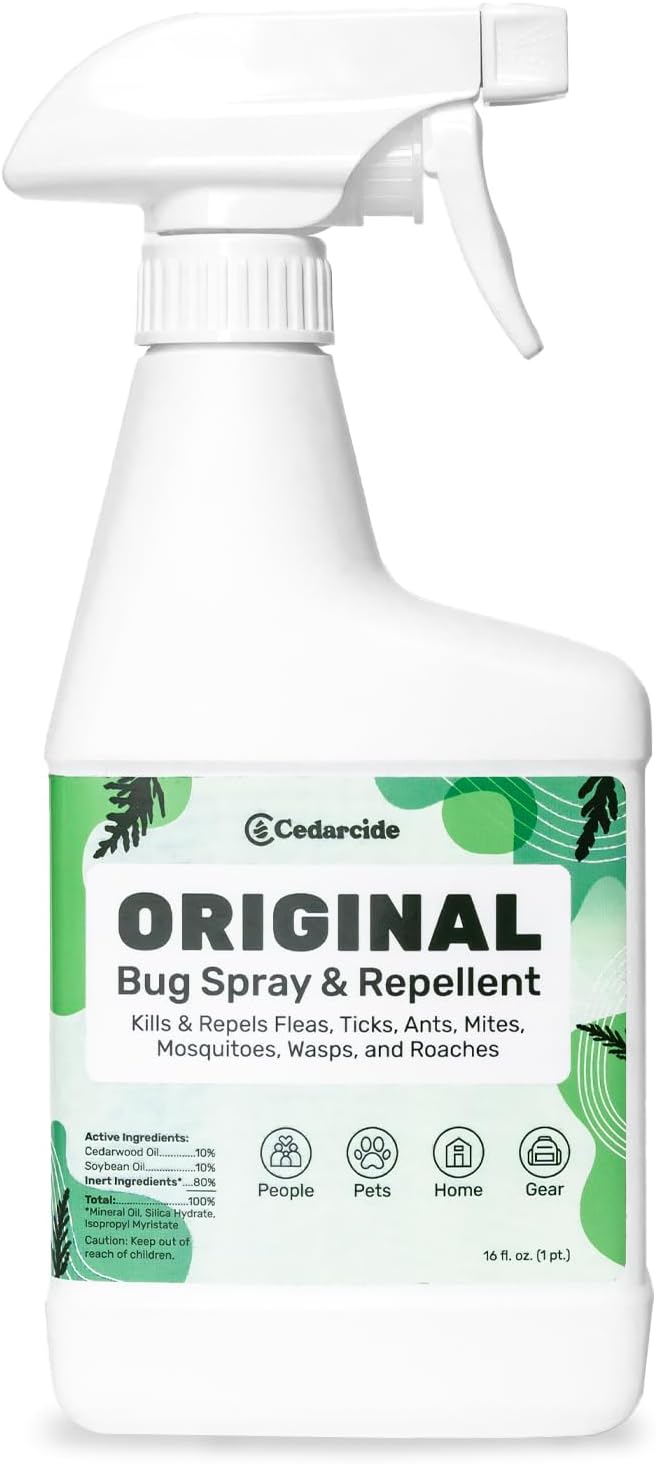 Cedarcide Original Bug Spray | Repel & Kill Fleas, Ticks, Mosquitoes, Mites, Ants & Chiggers | for use on People
