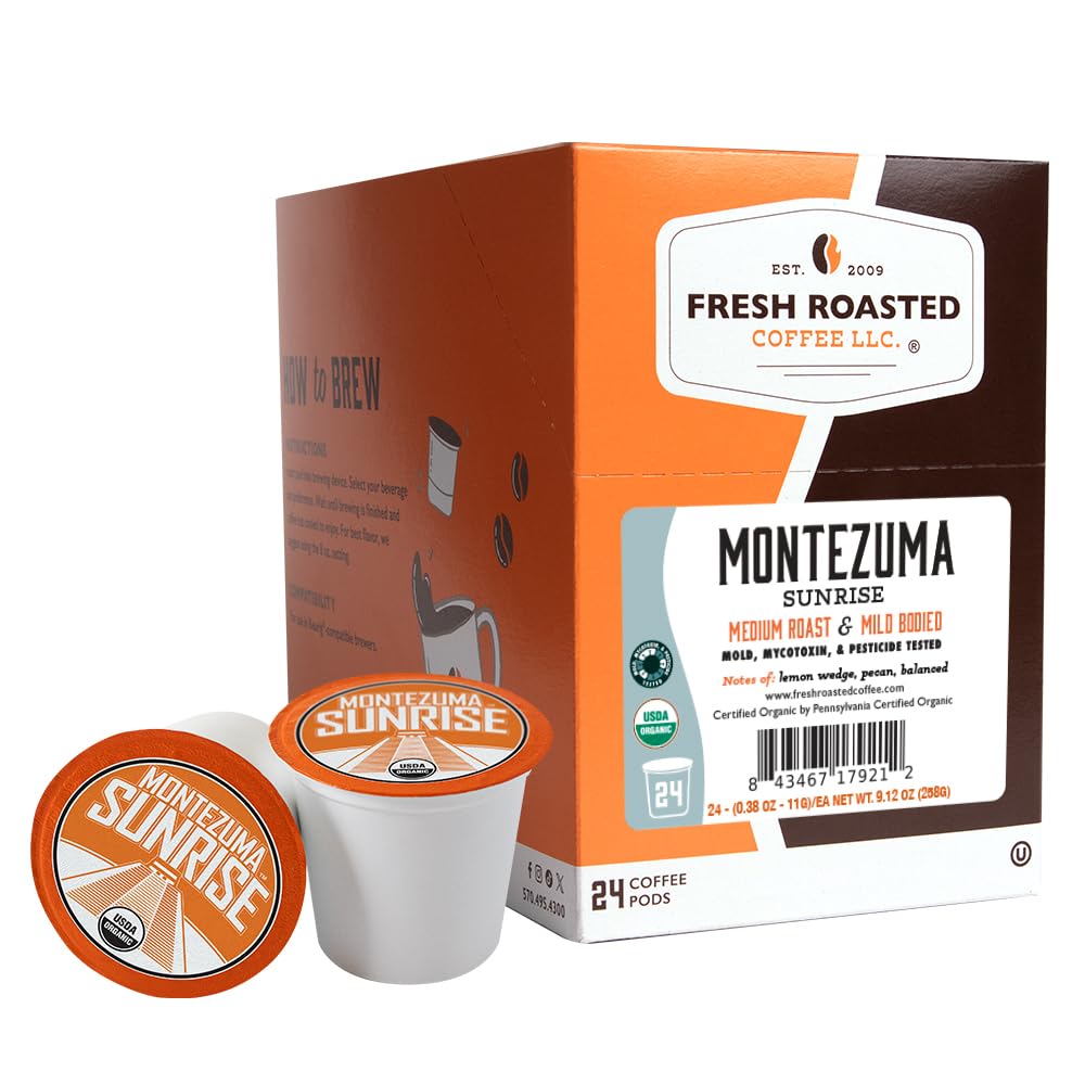 Fresh Roasted Coffee, Organic Colombian K-Cup Pods for Keurig Brewers, Medium Roast, USDA Organic, Kosher, 24 Count (Pack of 3)