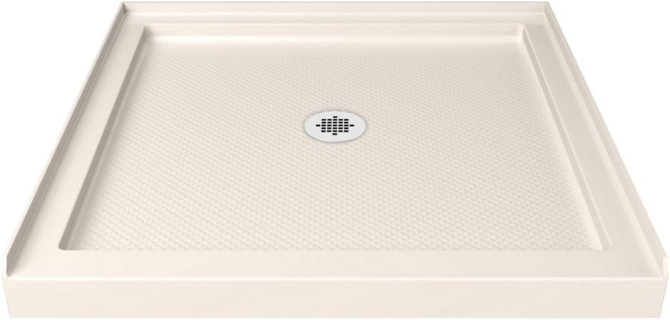 DreamLine SlimLine 32 in. D x 32 in. W x 2 3/4 in. H Center Drain Single Threshold Shower Base in White, DLT-1132320