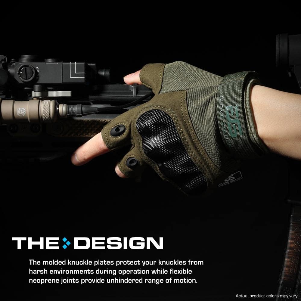 Glove Station Fingerless Knuckle Motorcycle Gloves, TACHK200