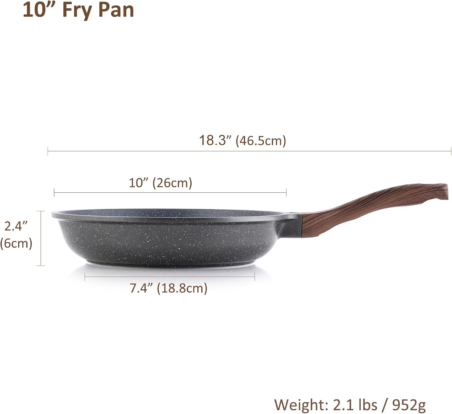 SENSARTE Nonstick Frying Pan Skillet, Swiss Granite Coating Omelette Pan, Healthy Stone Cookware Chef's Pan