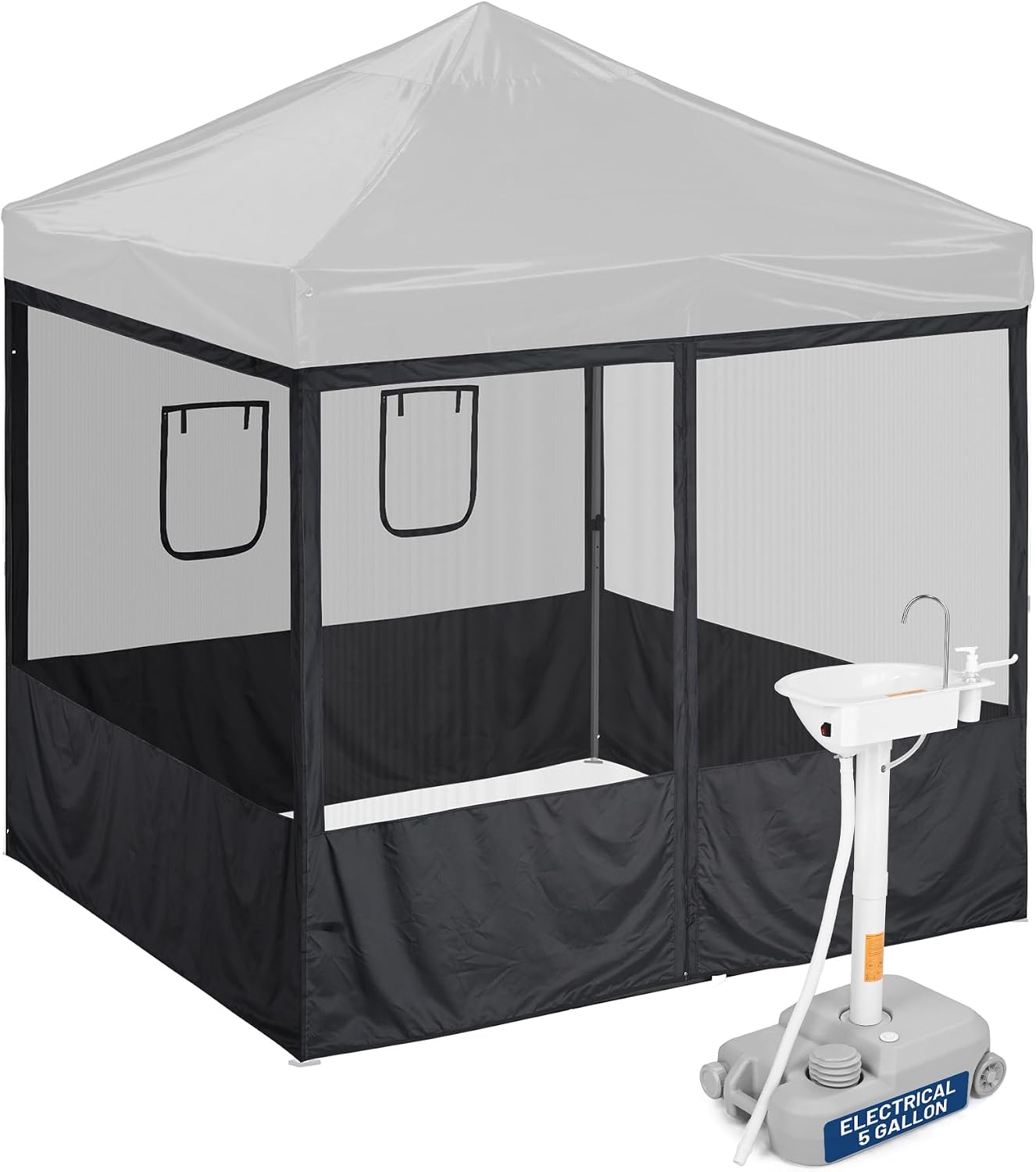 Yescom Pop Up Canopy Half Mesh Sidewall with Window 10x10Ft for Food Booth