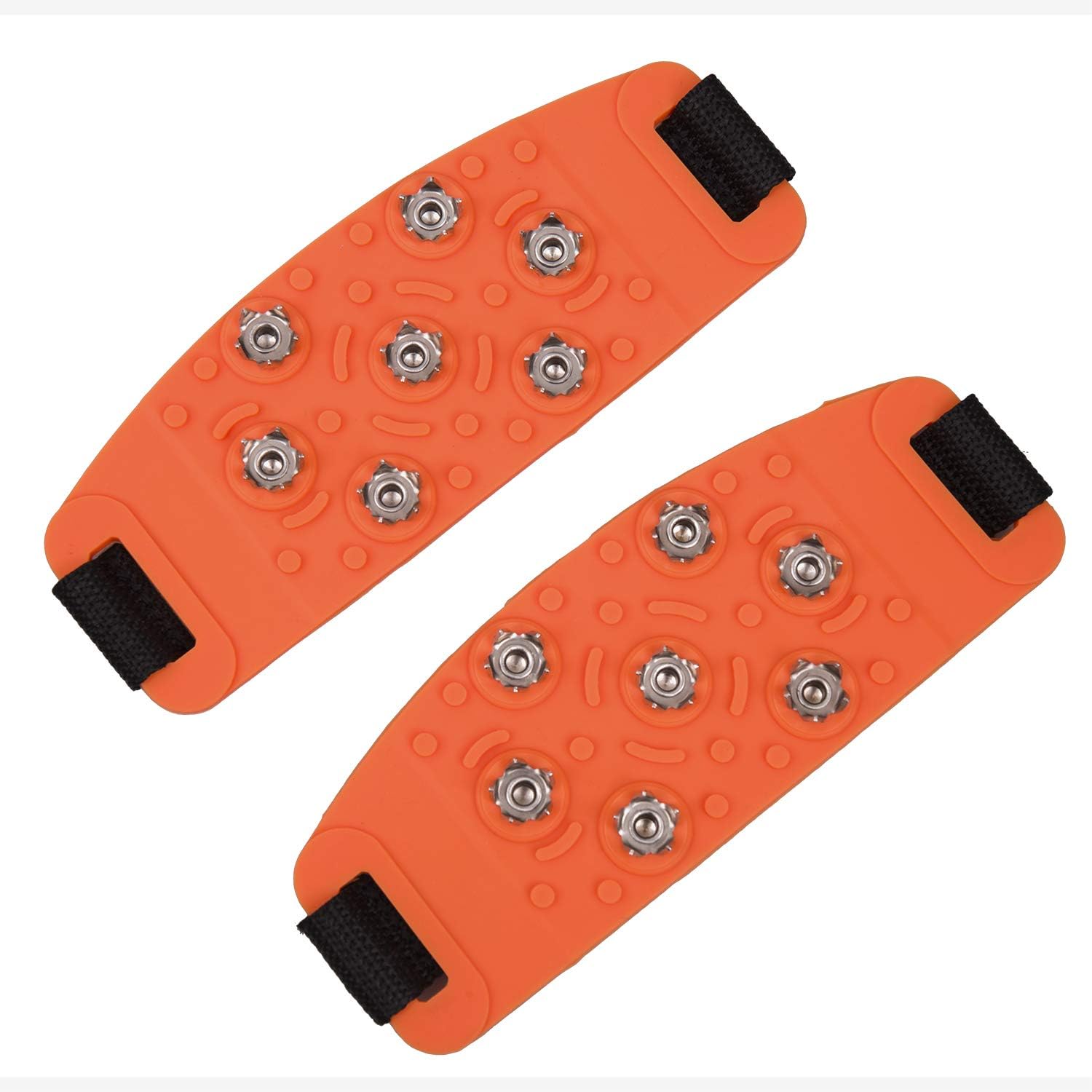 FANBX F Crampon Traction Cleats Anti-Skid Traction Grips Crampons Spikes 7 Point Cleats for Footwear for Walking, Jogging, Hiking, Mountaineering Ice Snow Grips