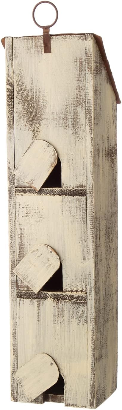 Glitzhome 14" H Hanging Distressed Wooden Church Birdhouse Garden Decor