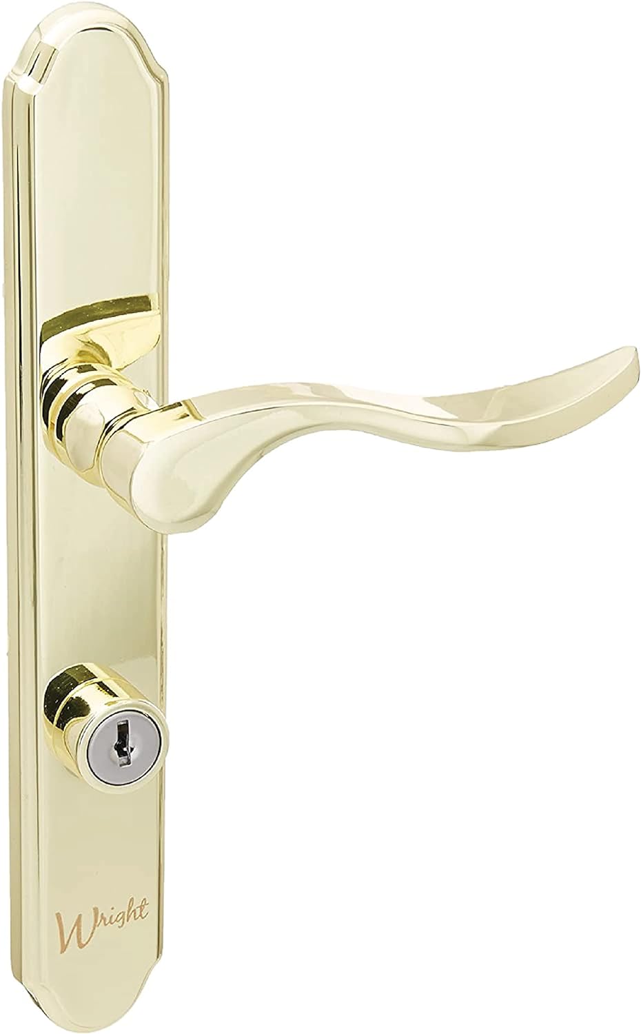 Wright Products - Serenade Mortise Keyed Lever Mount Latch with Deadbolt for Screen and Storm Doors, Polished Brass | Deadbolt, Screen and Storm Doors