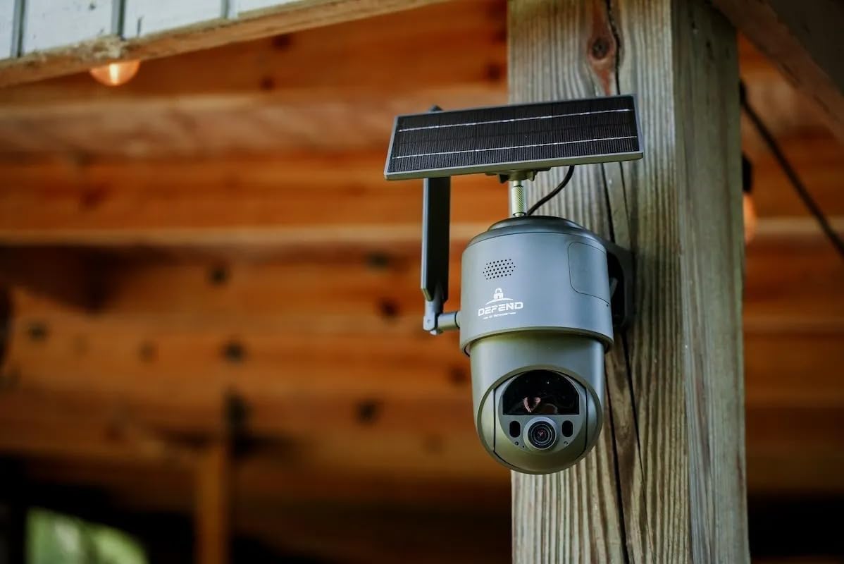 TACTACAM Defend 360 Cellular Security Camera, 4K Photos, 1080p Video, Solar Panel with Rechargeable Battery, 360° Pan/Tilt/Zoom, Weather-Resistant, Includes Case, Mount, Signs, & Cloth (2PK)