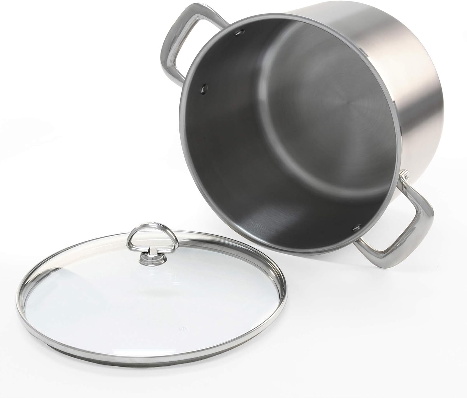 Chantal Induction 21 Steel 1 quart NonStick Saucepan with Tempered Glass Lid, Ceramic Non Stick, Brushed Stainless Steel