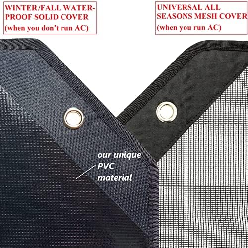 MODERN WAVE - 2 (Two) Central Air Conditioner Covers for Outside Units 36 x 36 inch - 1 (One) Top Universal Mesh Cover and 1 (One) Winter Waterproof