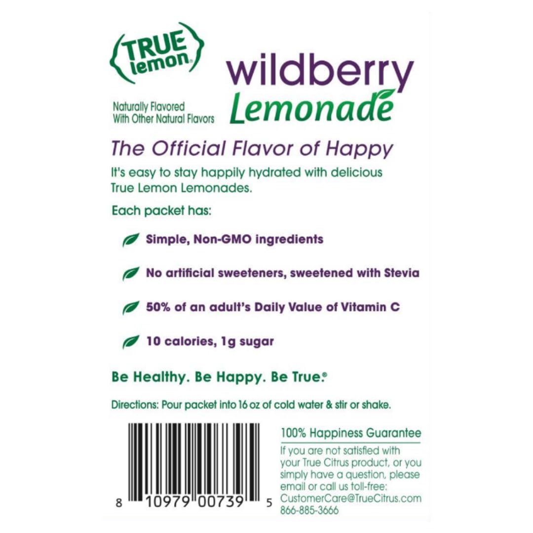 True Lemon Wildberry Lemonade Water Enhancer Drink Mix (12 Pack of 10 Count Boxes), Low Calorie Drink Mix Packets for Water