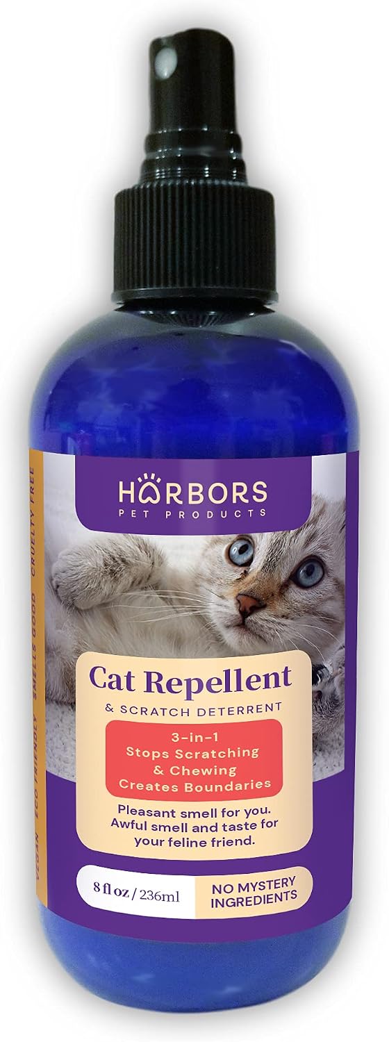 Harbors Cat Scratch and Chewing Deterrent Spray - 4 oz / 118 ml | Formulated with Essential Oils | 100% Satisfied or Return