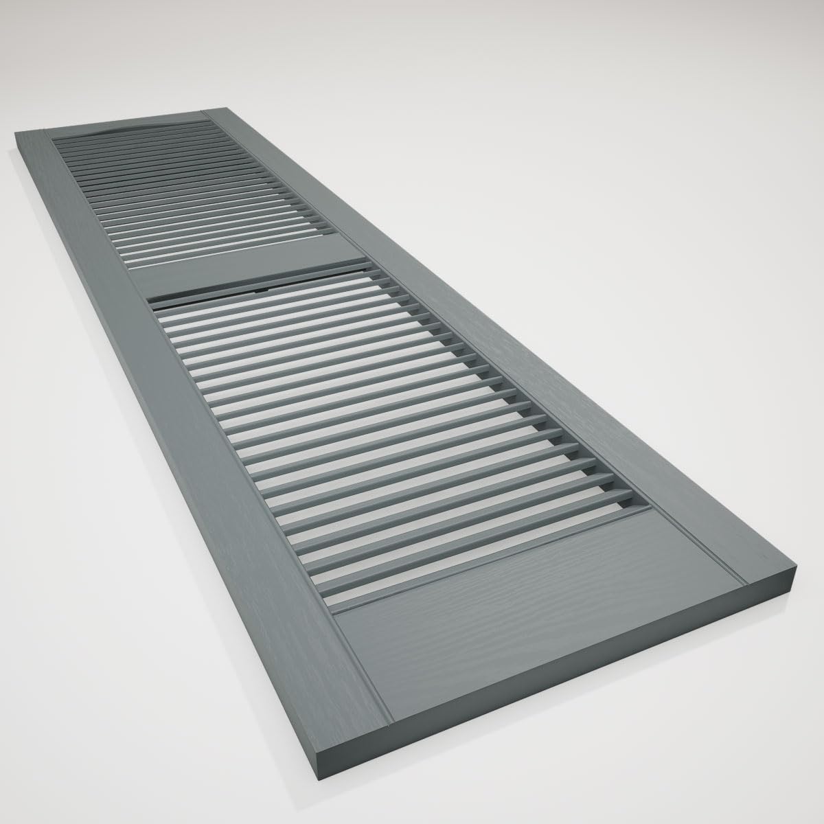 14 1/2"W x 60"H EverColor Open Louver Exterior Vinyl Shutters, w/Installation Shutter-Lok's & Matching Screws (Per Pair), Black