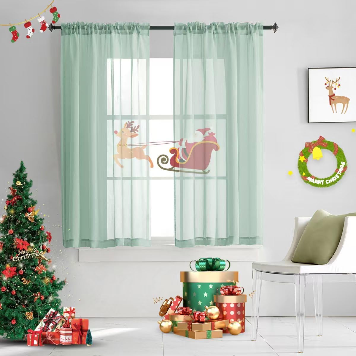 Off White Semi Sheer Curtains 72 Inches Long Faux Linen Off White Sheers Curtain for Bedroom Living Room Girls Kids Room 2 Panels 52x72 Inch Length