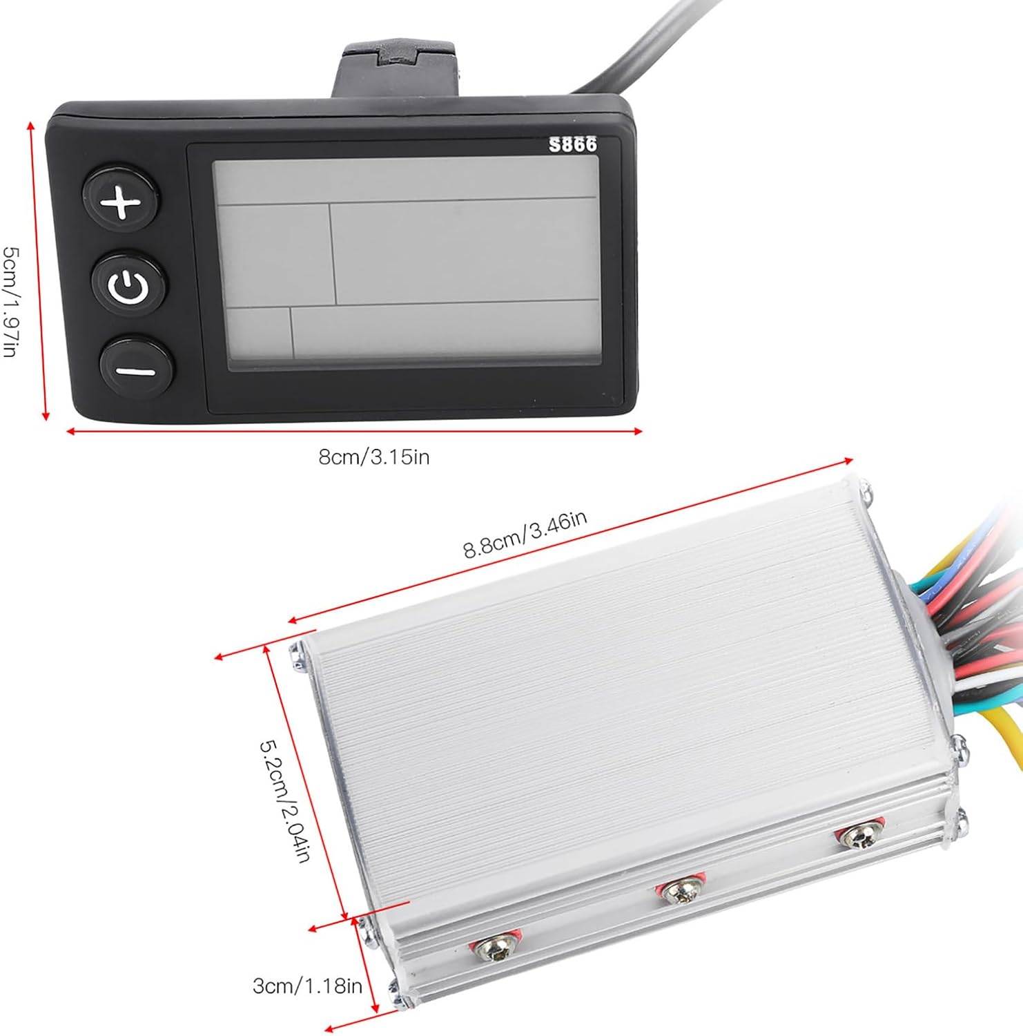 Electric Motor Controller, 36V-48V Waterproof LCD Display Panel Brushless Controller Kit for Electric Bicycle Scooter