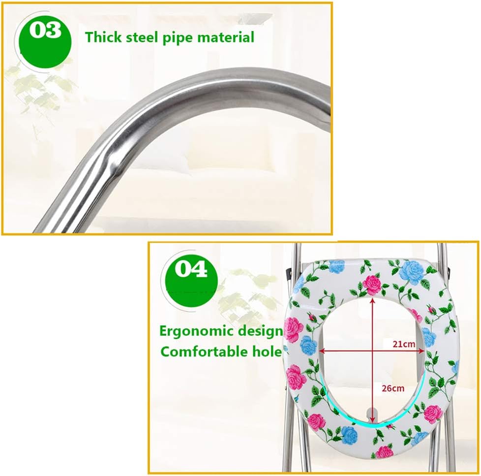 Folding Commode Chair Over Toilet,Bathroom Shower Chair,Can be Used as Raised Toilet Seat Riser