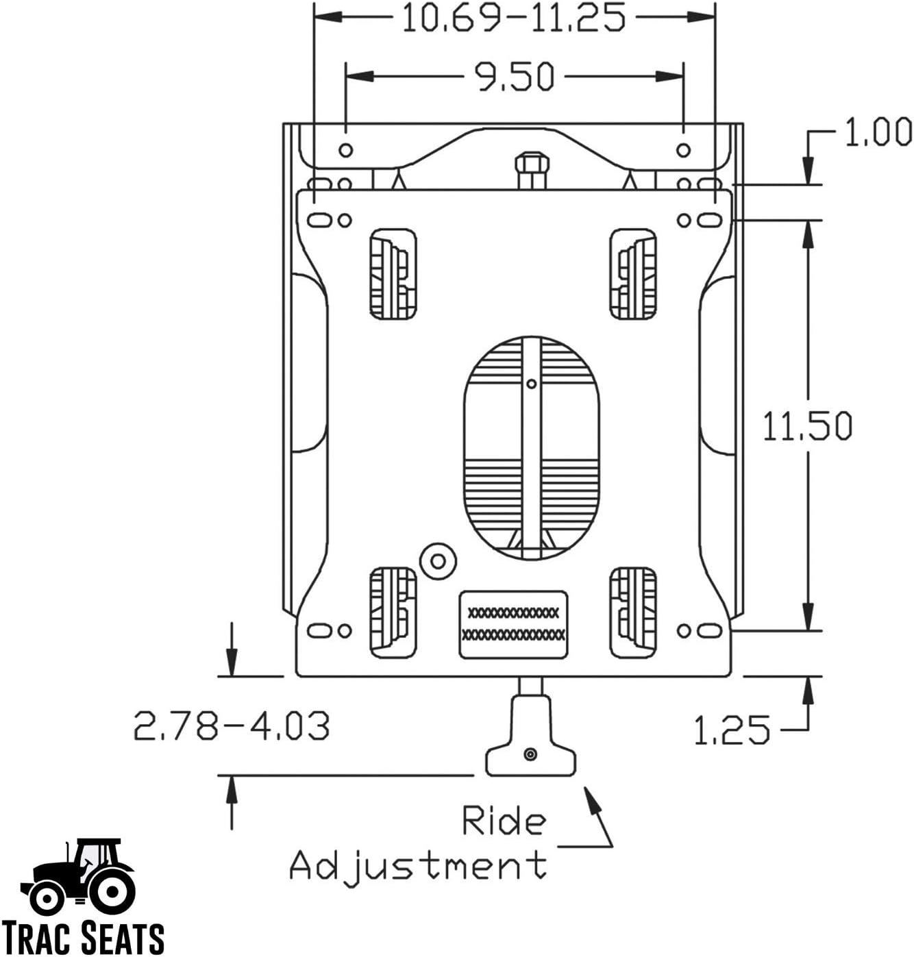 TRAC SEATS® Made in USA Seat Suspension Kit for Zero Turn Lawn Mower Tractor, Skid Steer, Forklift - Fits John Deere, Hustler, Exmark, Kubota