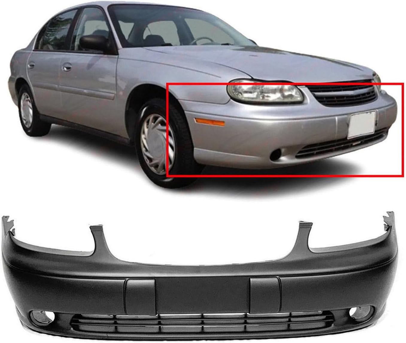 FitParts Compatible with Chevrolet Malibu 1997–2005 Front Bumper Cover