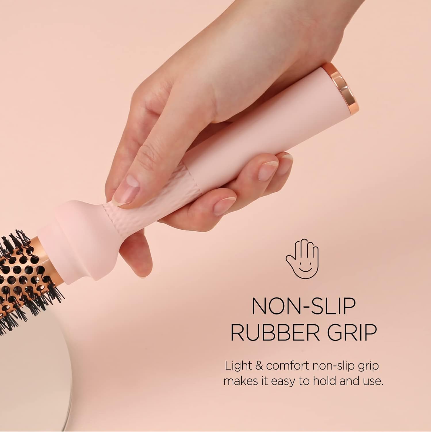 Magic Curling Round Brush (1 Inch) - Non-electronic, Self-Standing Round Brush, Great Blowout, Ceramic Coated Barrel, Quick Styling