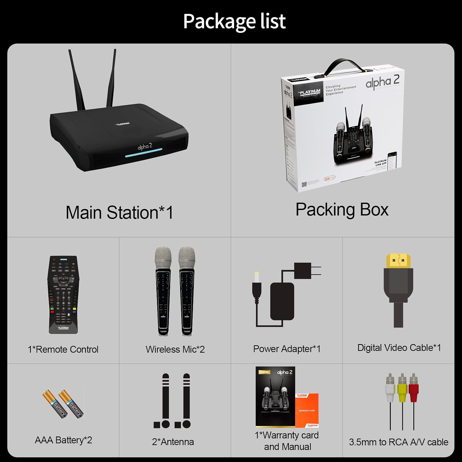 The Platinum Karaoke System for Adults Features Dual UHF Metal Wireless Dynamic Mic, Supports 4K UHD Movie Playback