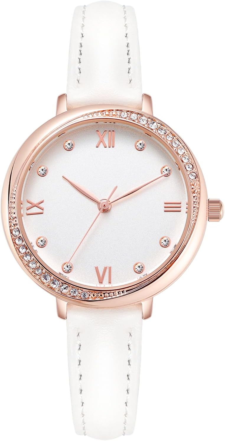 NUOVO Women's Silicone Sports Watch - Crystal Accented Leather Strap Analog Display