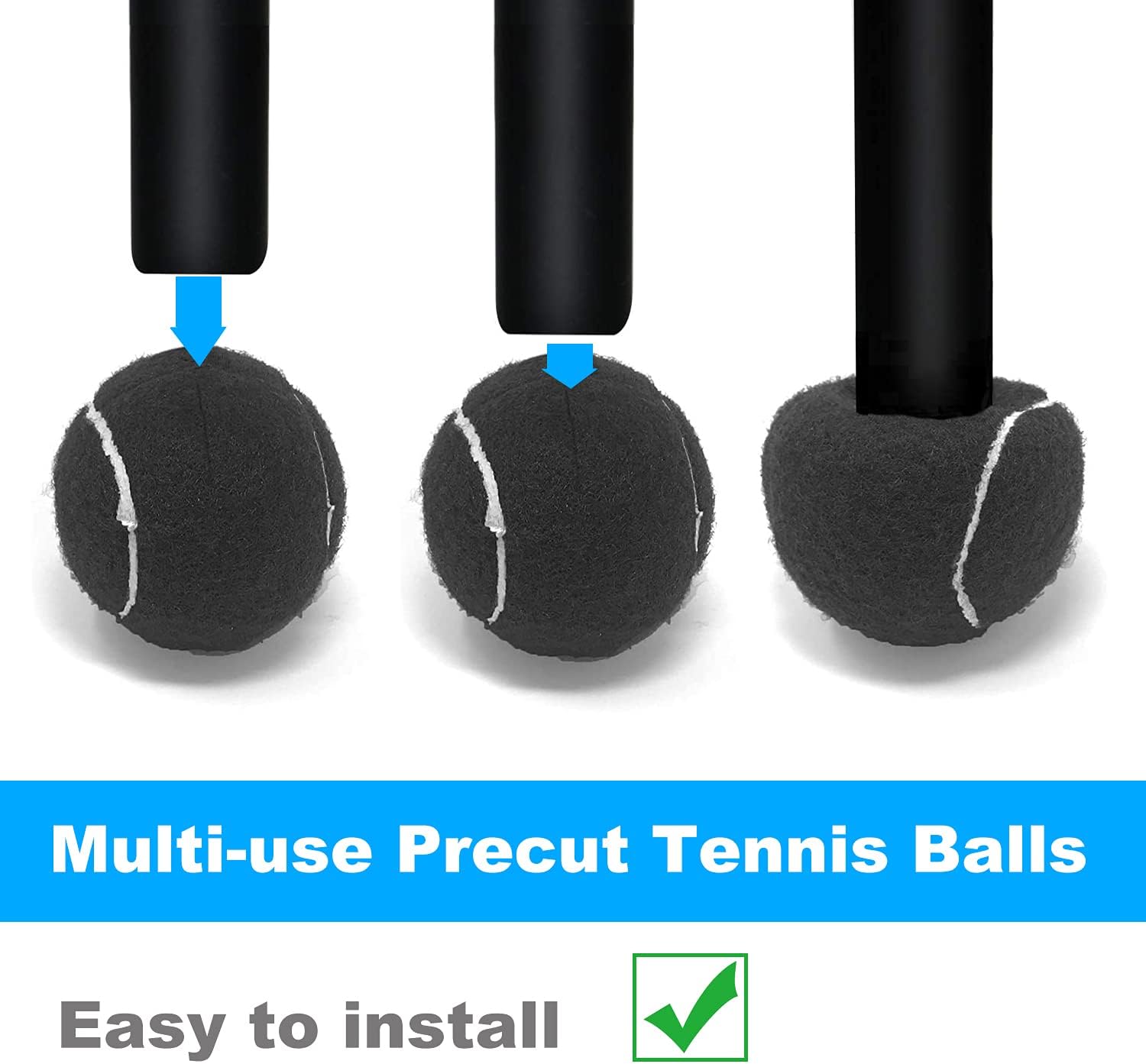 URBEST Walker Tennis Balls 4pcs Precut Heavy Duty Tennis Balls for Walkers