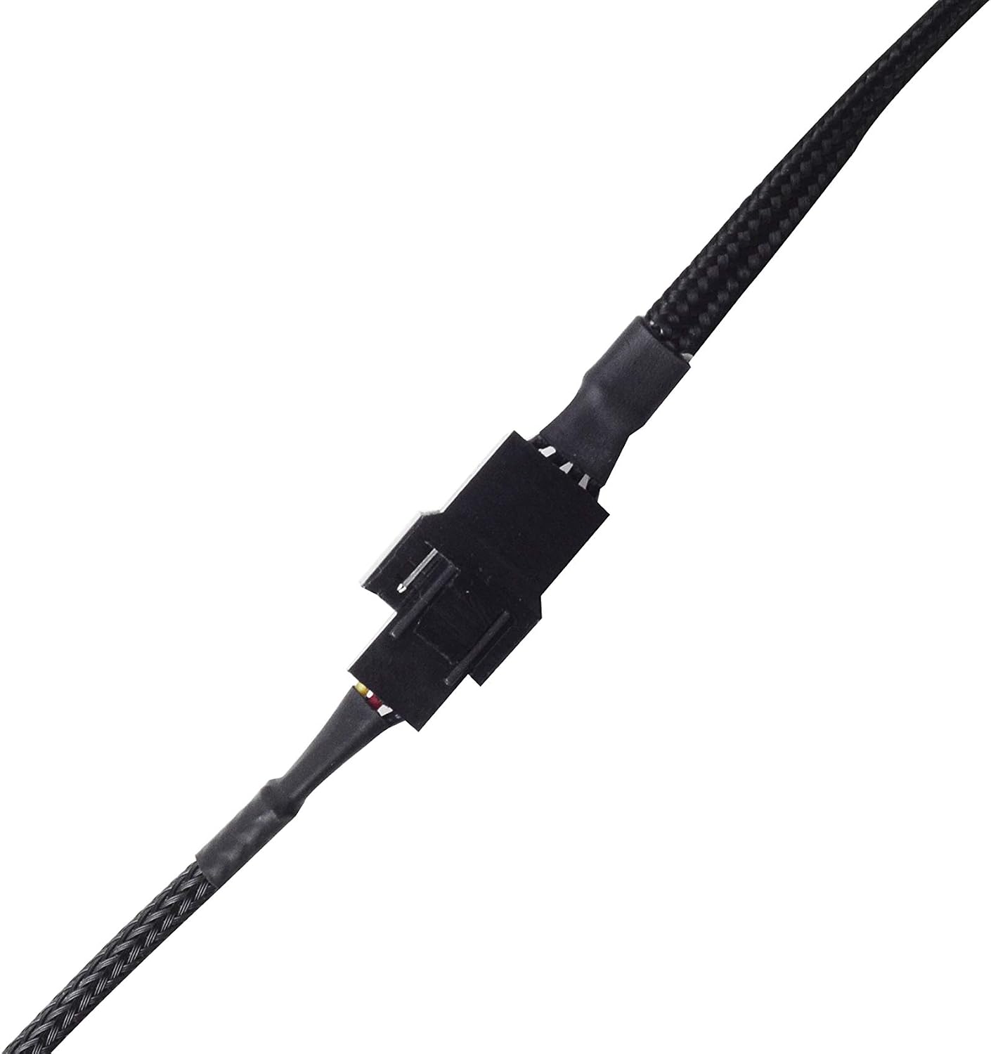 SilverStone Technology SST-CPF02-USA PWM Fan Splitter One to Three in Black Sleeved Design CPF02-USA