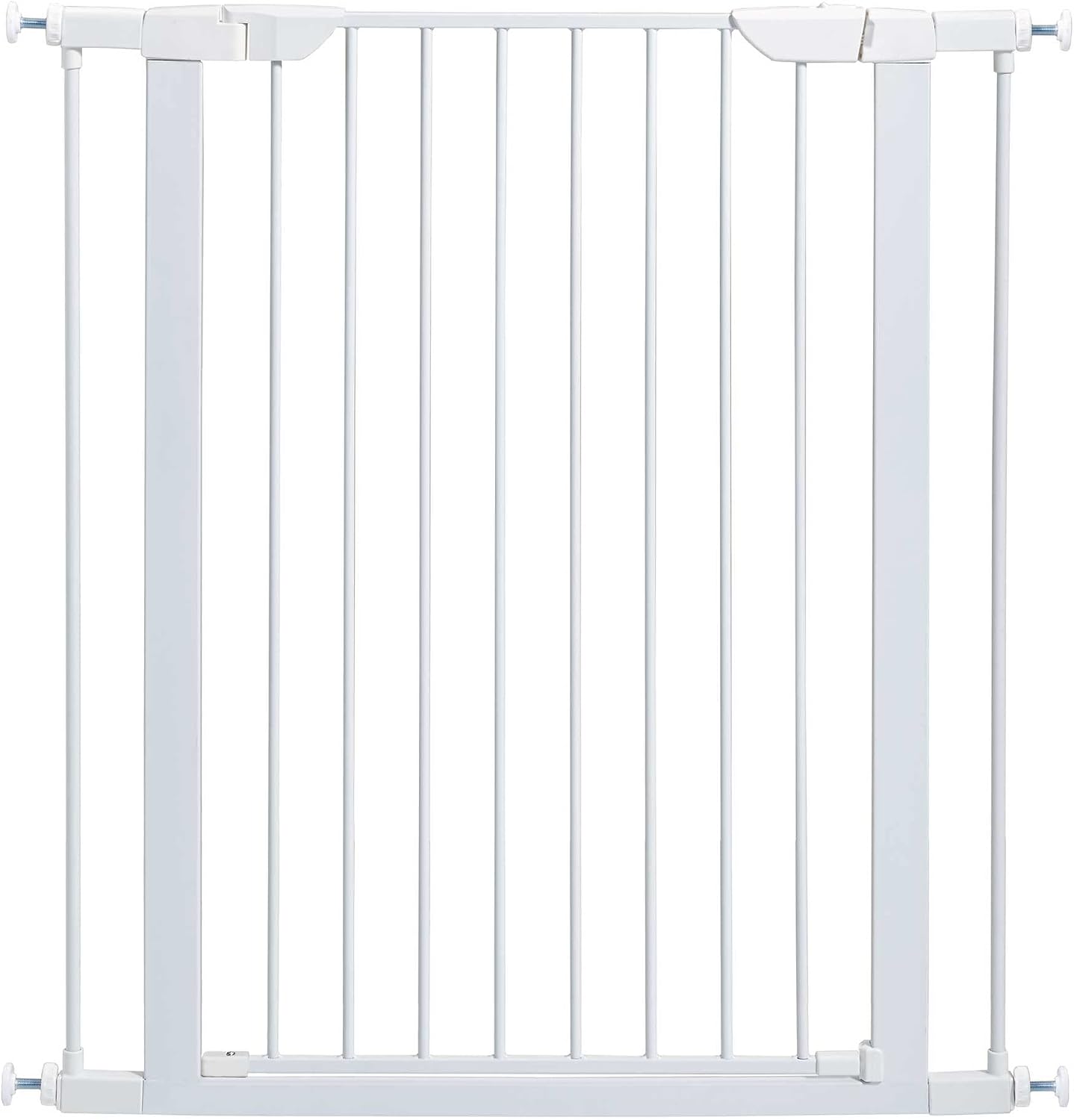 Midwest Homes 39-Inch Steel Walk-Thru Dog Gate, Expands to 38" | Pressure Mounted, Expands 29.5"- 38" Wide, Auto-Close Door, Spring-Loaded Latch, Includes Two 3" Extensions