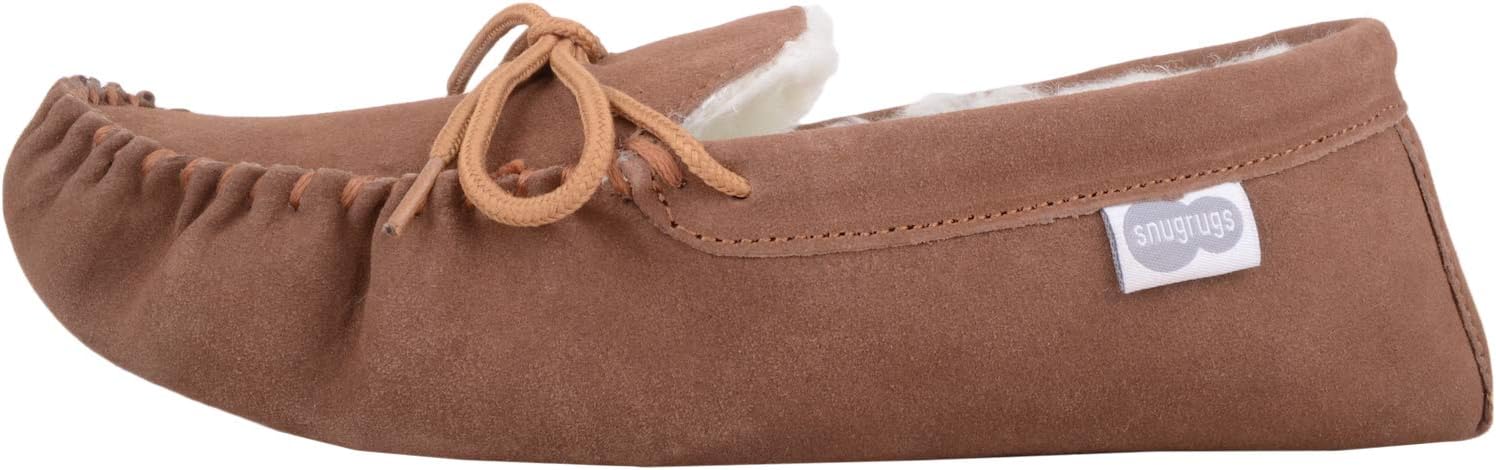 SNUGRUGS Men's Alfie Wool Lined Suede Sole Moccasin Slipper