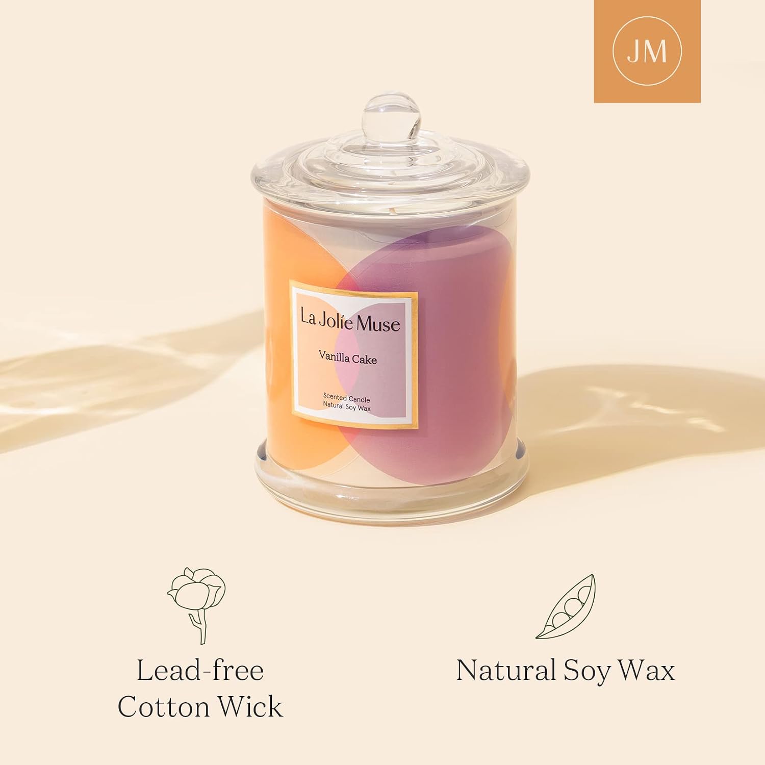 LA JOLIE MUSE Jasmine Floral Scented Candles for Home, Natural Soy 70 Hrs | Luxury White Jar Candle, Clean Non Toxic, Decorative Candle for Candle Warmer, Gifts for Women & Mom, Floral Engaged Candles