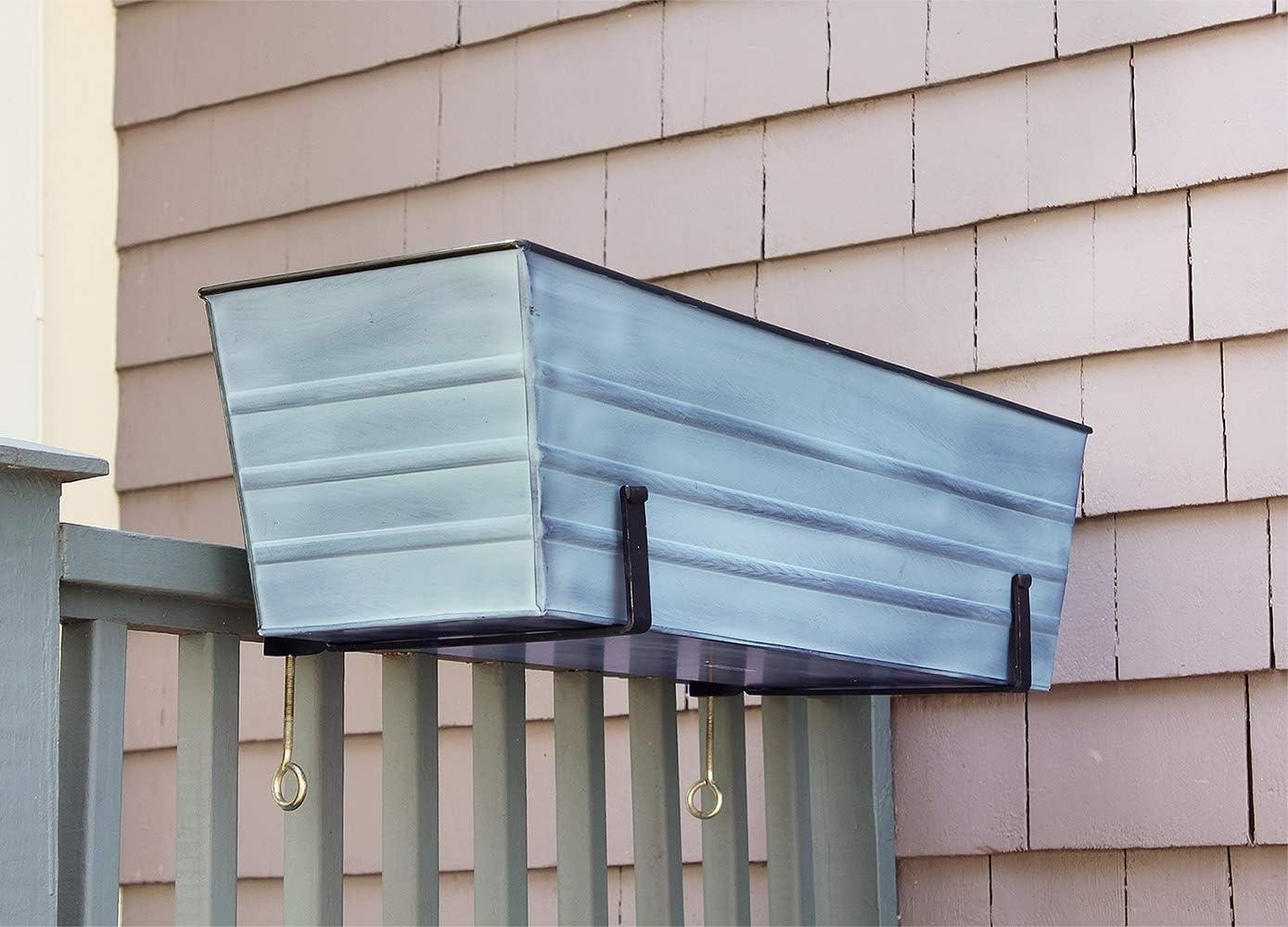 Achla Designs Galvanized Window Flower Box Planter-Green-Medium (24" L x 9.5" W x 7.5" H)