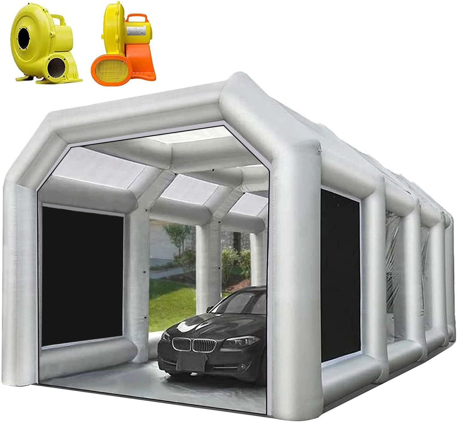 28X15X10FT Inflatable Spray Paint Booth Tent with Upgrade High-Power Blowers 950W+950W