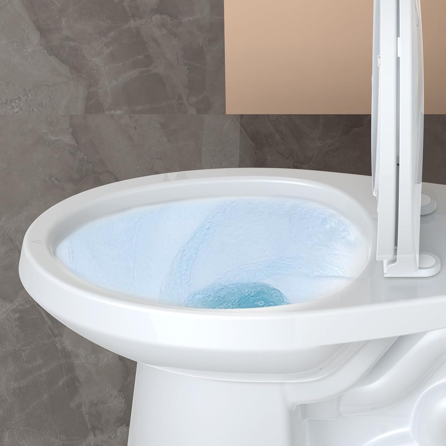 Two-Piece Toilets for Bathrooms, Comfort ADA Toilet with 19" Height, Elongated with Soft Close Seat, Power Flush 1.28 GPF