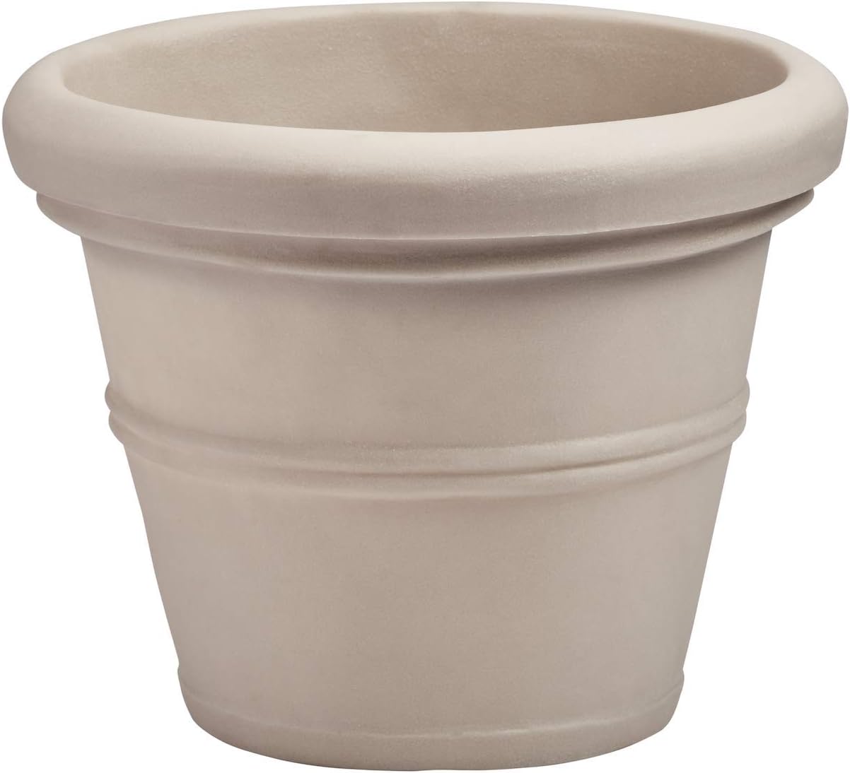 Crescent Garden Brunello Classic Gray Rolled Rim Planter Pot, Lightweight Indoor/Outdoor Weather-Safe Round Plant Pot, 27''W (Weathered Concrete)
