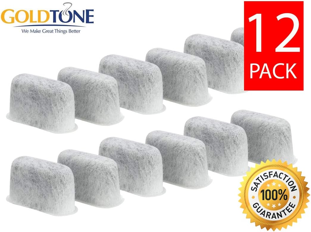 GOLDTONE 12 Pack Charcoal Water Filters For CUISINART Coffee Maker and Machines Cartridges Replace DCC-RWF