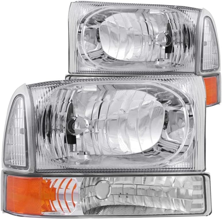 ANZO USA 111081 Crystal Headlight Set w/Corners-Chrome