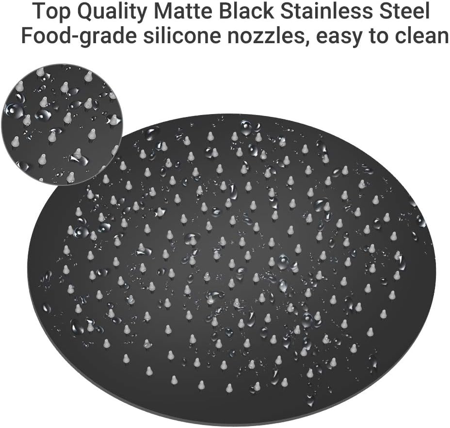 NearMoon Rain Shower Head, Ultra-Thin Design-Pressure Boosting, Awesome Some Experience, High Flow Stainless Steel Rainfall Head (10 Inch
