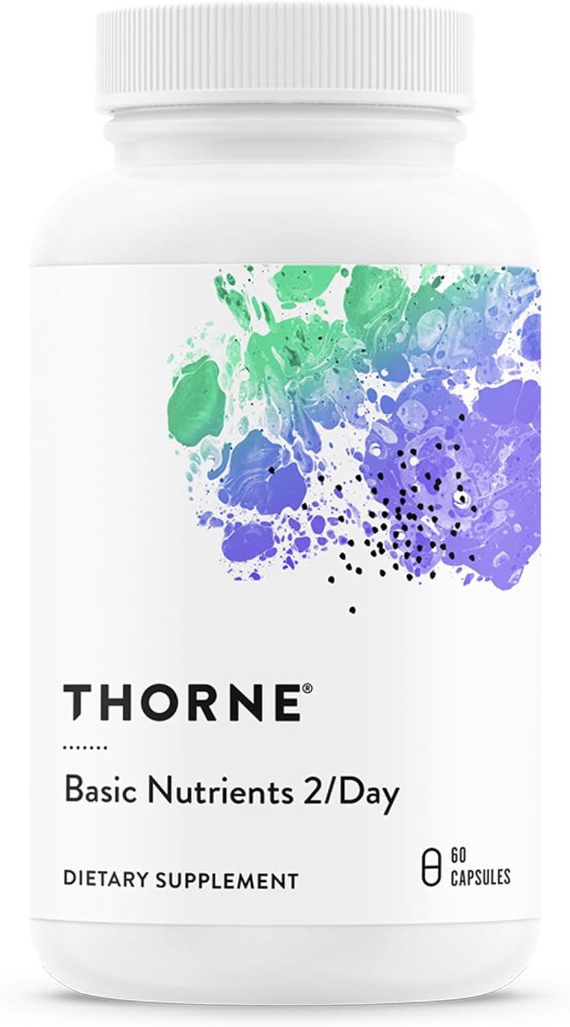 THORNE Basic Nutrients 2/Day, Vitamin & Mineral Formula, 60 Capsules | Comprehensive Daily Multi-Vitamin with Optimal Bioavailability, Gluten, Dairy & Soy-Free, NSF Contents Certified