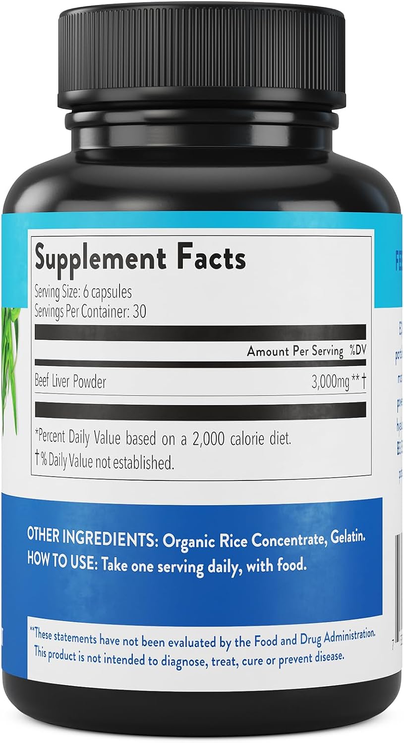 Equip Foods Grass-Fed Beef Liver | Natural Desiccated Beef Liver Supplement | Support Heart Health, Brain Function, Digestion, Metabolism, Immunity