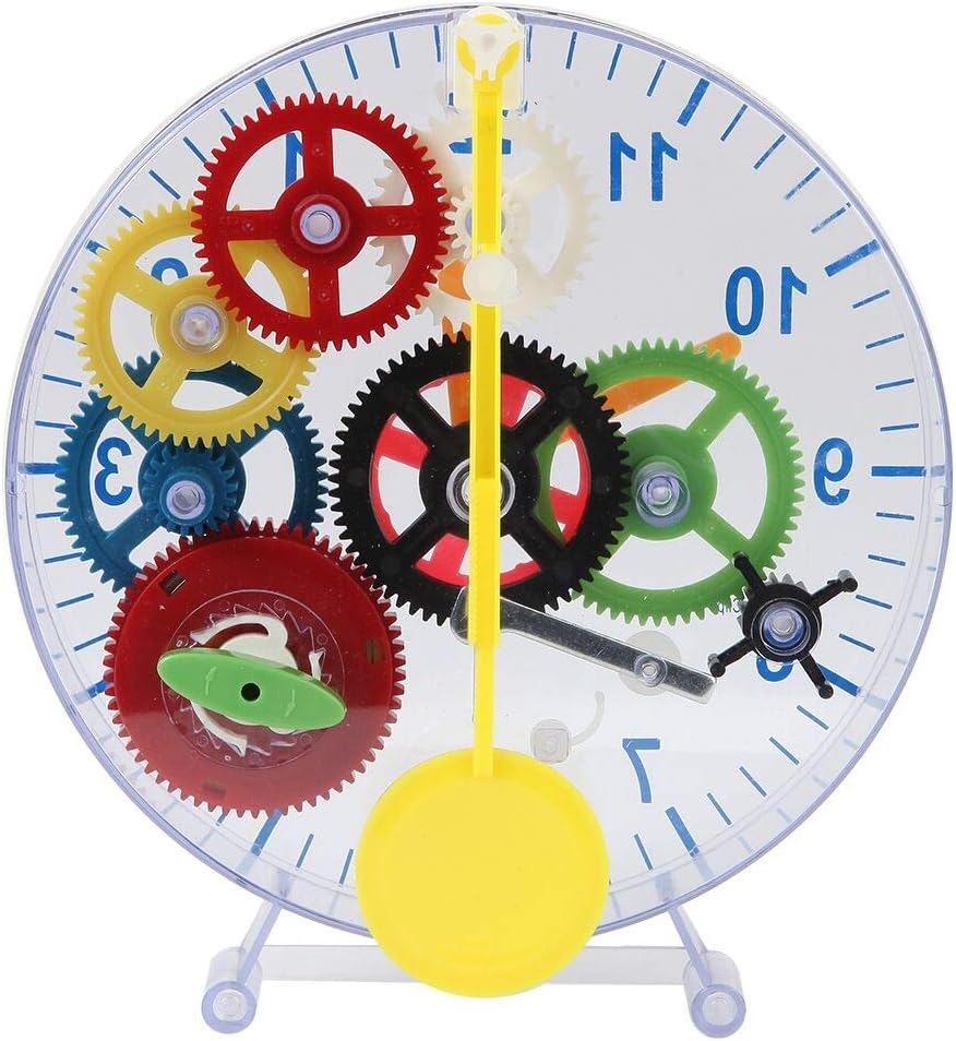 Lily's Home 31 Pieces Do-It-Yourself Children's First Puzzle Clock Kit, No Batteries Required, Learn How Clock Gears Work