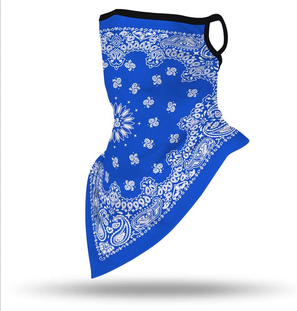 YAYOUREL Neck Gaiter Face Mask Bandanas for Men Women UV Face Scarf Cover Ear Loop Hole Facemask for Fishing Running Cycling