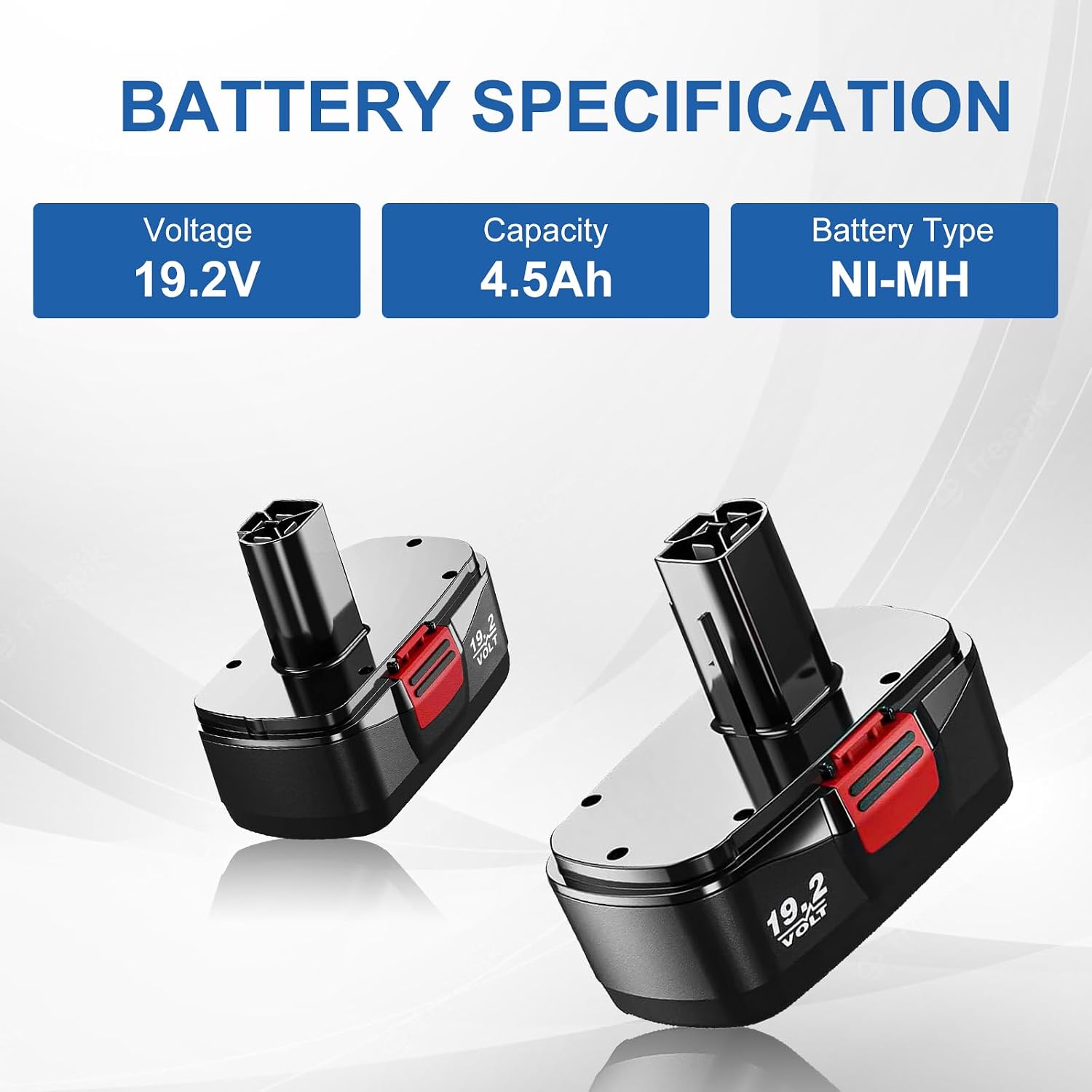 2Pack Upgraded 4500mAh Replacement for Craftsman 19.2V Battery | Compatible with Craftsman 19.2 Volt Battery DieHard C3 130279005 130279003