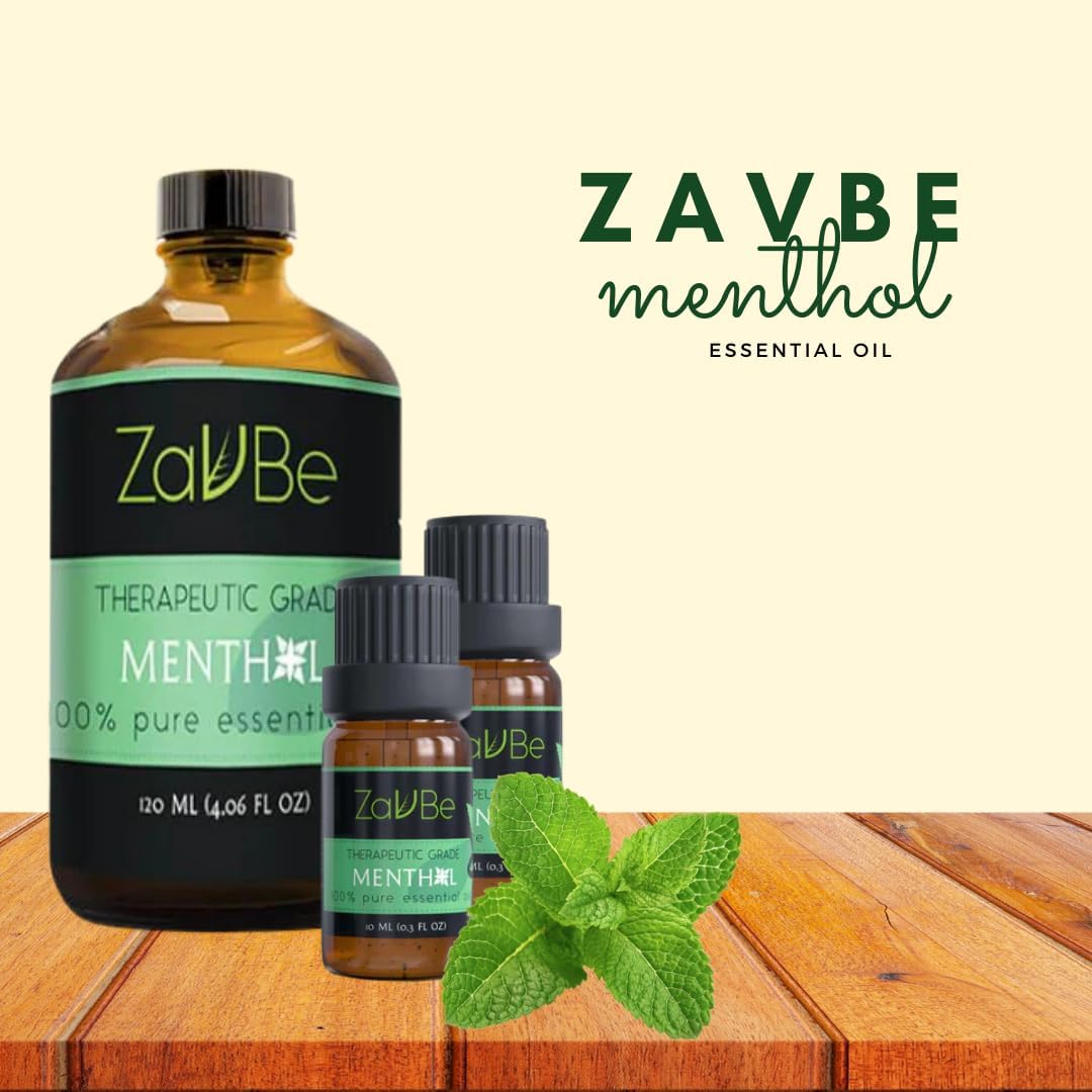 ZAVBE Menthol Breathe Essential Oil Blend 120 ml - Pure, Essential Oil for Diffuser Undiluted, Natural, Therapeutic Grade