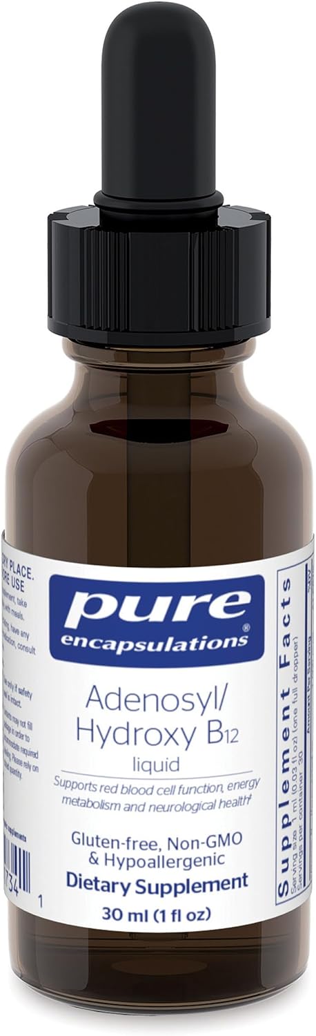 Pure Encapsulations Adenosyl/Hydroxy B12 Liquid, 1 fl. oz. | Vitamin B12 to Support Nerve and Mitochondrial Health*, High-Potency B12 Supplement
