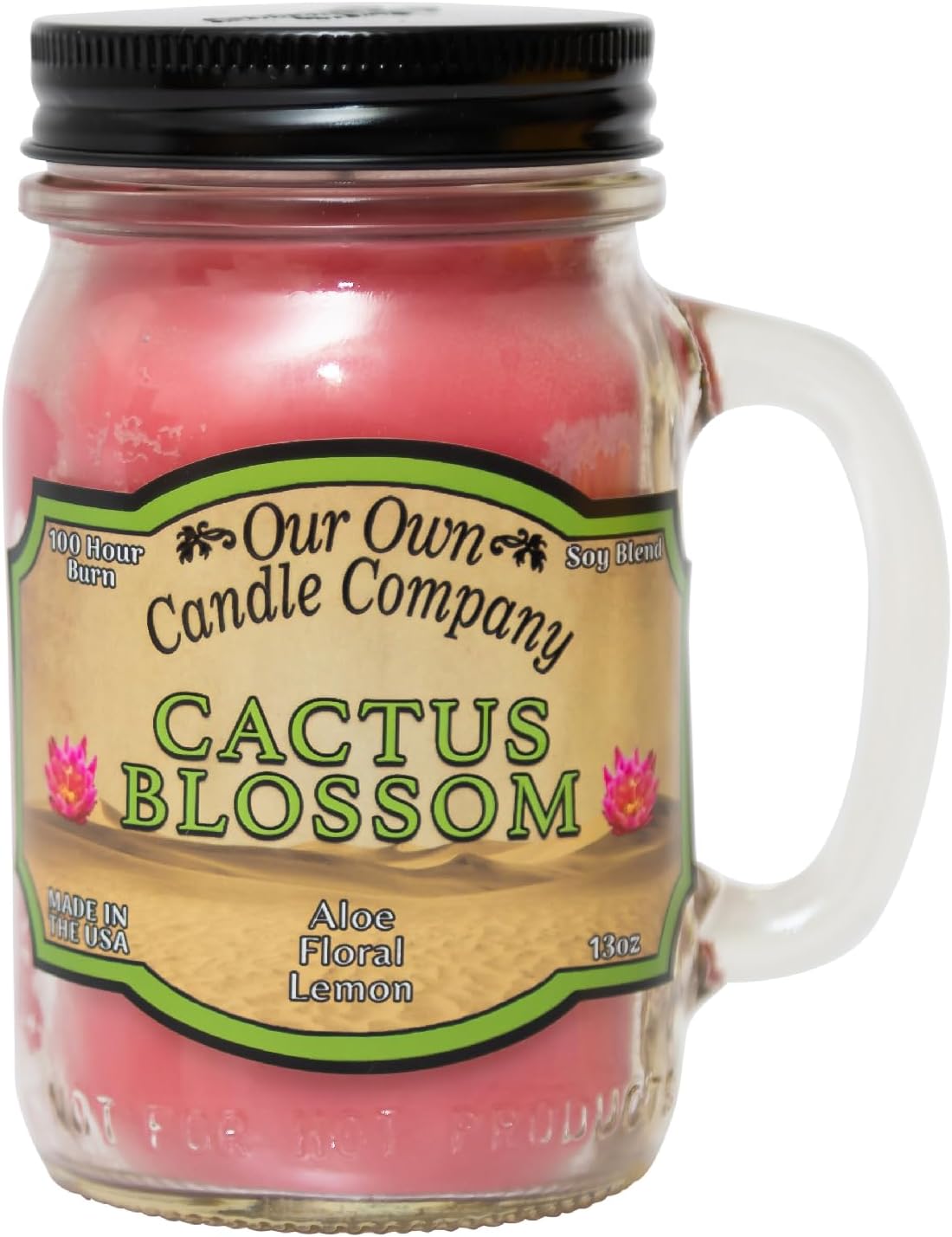 Balsam Pine Scented Mason Jar Candle, Our Own Candle Company, 13 oz | Clean, fresh Balsam-pine-tree scent; soy blend wax; lead-free wick with patented straightener; long lasting