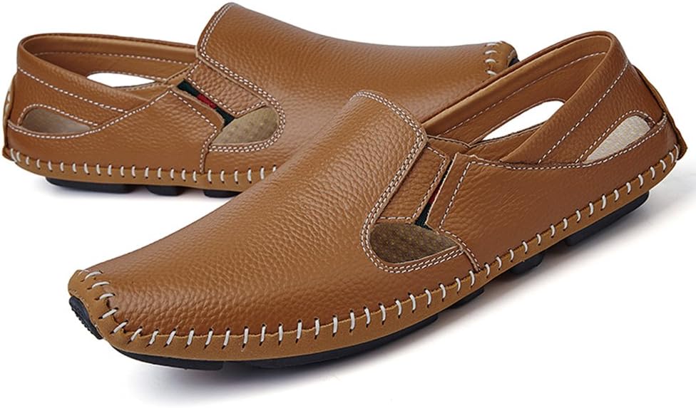 Men's Driving Shoes Leather Slipper Casual Slip on Loafers | Top Grain Leather Upper, Moccasin Toe, Slip-on, Traction Rubber Outsole, Mens Dress Shoes, Mens Casual Loafers