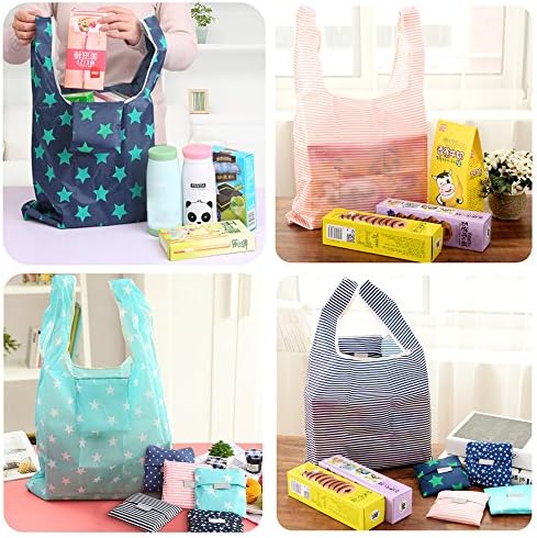 Kaxich Reusable Grocery Shopping Bags - Foldable Eco-friendly Shopper Tote Bags (4 Pack) Waterproof & Machine Washable